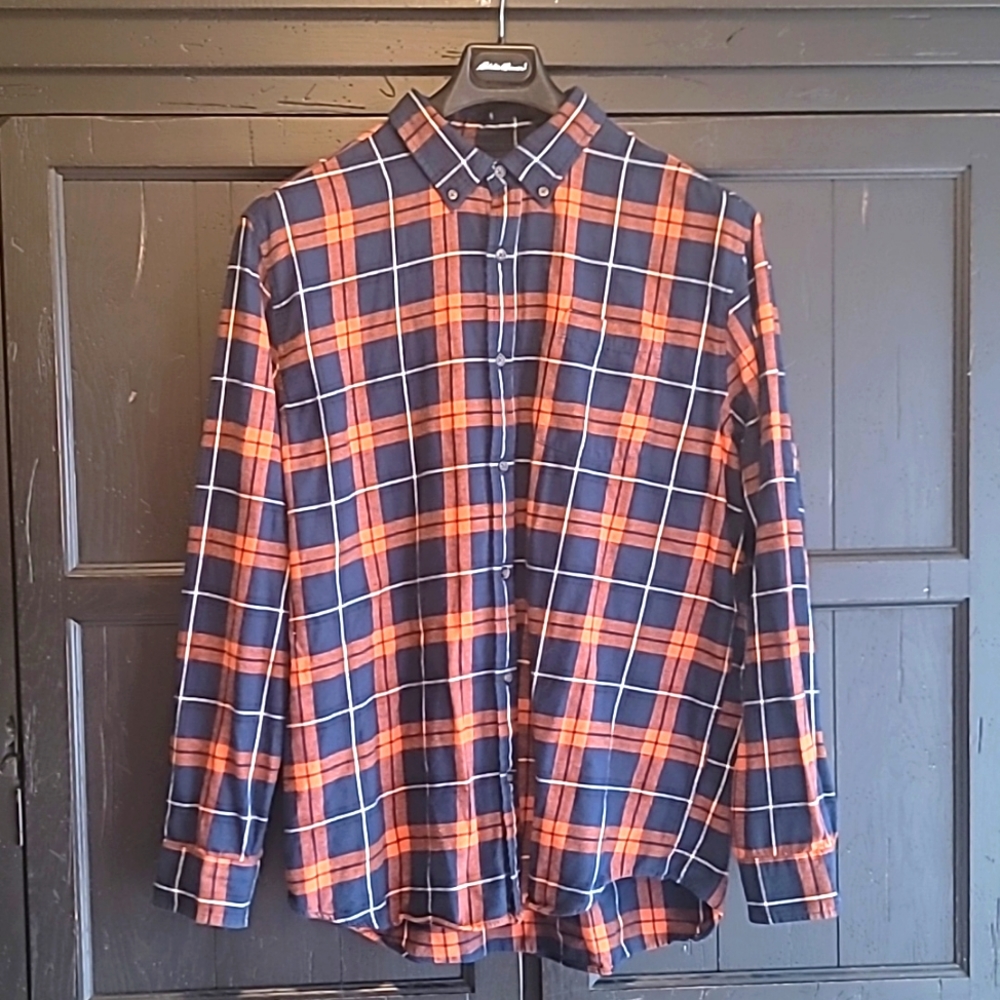 St John's Bay Supersoft Button Down XL Orange/Blue
